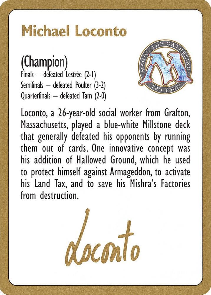 1996 Michael Loconto Biography Card
