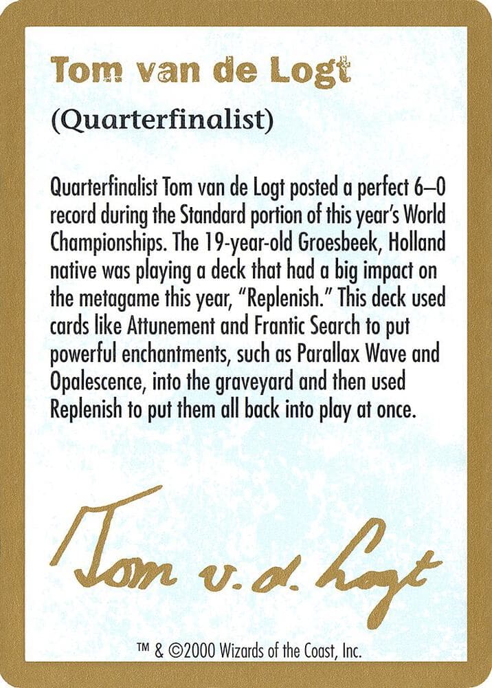 2000 Tom van de Logt Biography Card