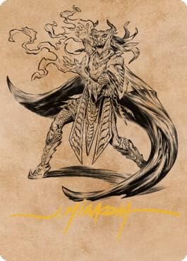 Livaan, Cultist of Tiamat Art Card (Gold-Stamped Signature)