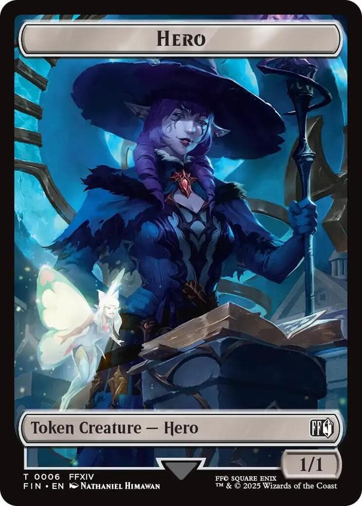 Hero (0006) // Wizard (0015) Double-Sided Token