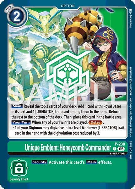 Unique Emblem: Honeycomb Commander (Dawn of Liberator Box Topper)